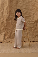 Rylee + Cru Inc. BOXY CROP KNIT TEE CHOCOLATE STRIPE