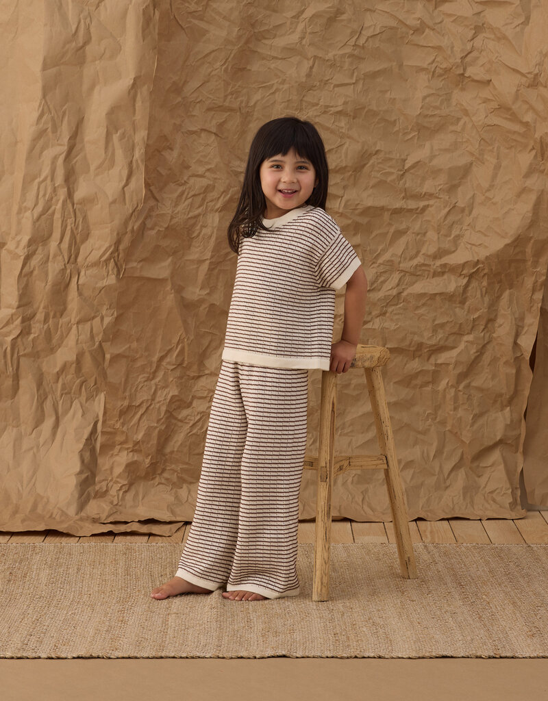 Rylee + Cru Inc. KNIT WIDE LEG PANT CHOCOLATE STRIPE