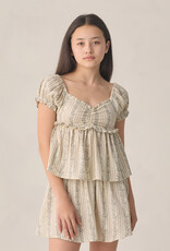 Rylee + Cru Inc. TEEN JUBILEE TOP BLUE FLORAL NATURAL