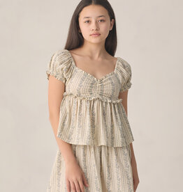 Rylee + Cru Inc. SALE TEEN JUBILEE TOP BLUE FLORAL NATURAL