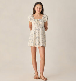 Rylee + Cru Inc. SALE TEEN IVY DRESS OCEAN TOILE NATURAL