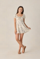 Rylee + Cru LLC TEEN IVY DRESS OCEAN TOILE NATURAL