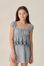 Rylee + Cru LLC TEEN RYLAN TOP MARINE GINGHAM
