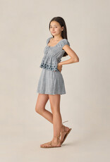 Rylee + Cru LLC TEEN RYLAN TOP MARINE GINGHAM