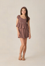 Rylee + Cru LLC TEEN RACHEL SKIRT CHOCOLATE POLKA DOT