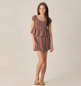 Rylee + Cru Inc. SALE TEEN RACHEL SKIRT CHOCOLATE POLKA DOT