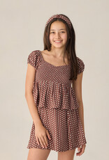 Rylee + Cru Inc. TEEN RACHEL SKIRT CHOCOLATE POLKA DOT