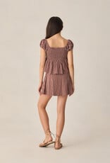 Rylee + Cru Inc. TEEN RACHEL SKIRT CHOCOLATE POLKA DOT