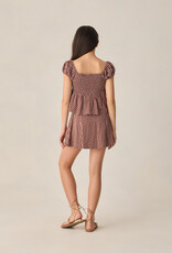 Rylee + Cru LLC TEEN RACHEL SKIRT CHOCOLATE POLKA DOT