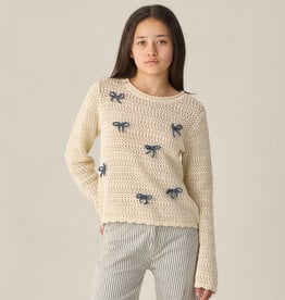 Rylee + Cru Inc. CROCHET KNIT PULLOVER BOWS