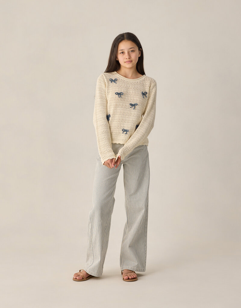 Rylee + Cru Inc. CROCHET KNIT PULLOVER BOWS