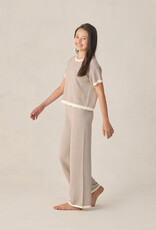 Rylee + Cru LLC TEEN KNIT WIDE LEG PANT CHOCOLATE STRIPE