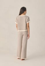 Rylee + Cru Inc. TEEN KNIT WIDE LEG PANT CHOCOLATE STRIPE