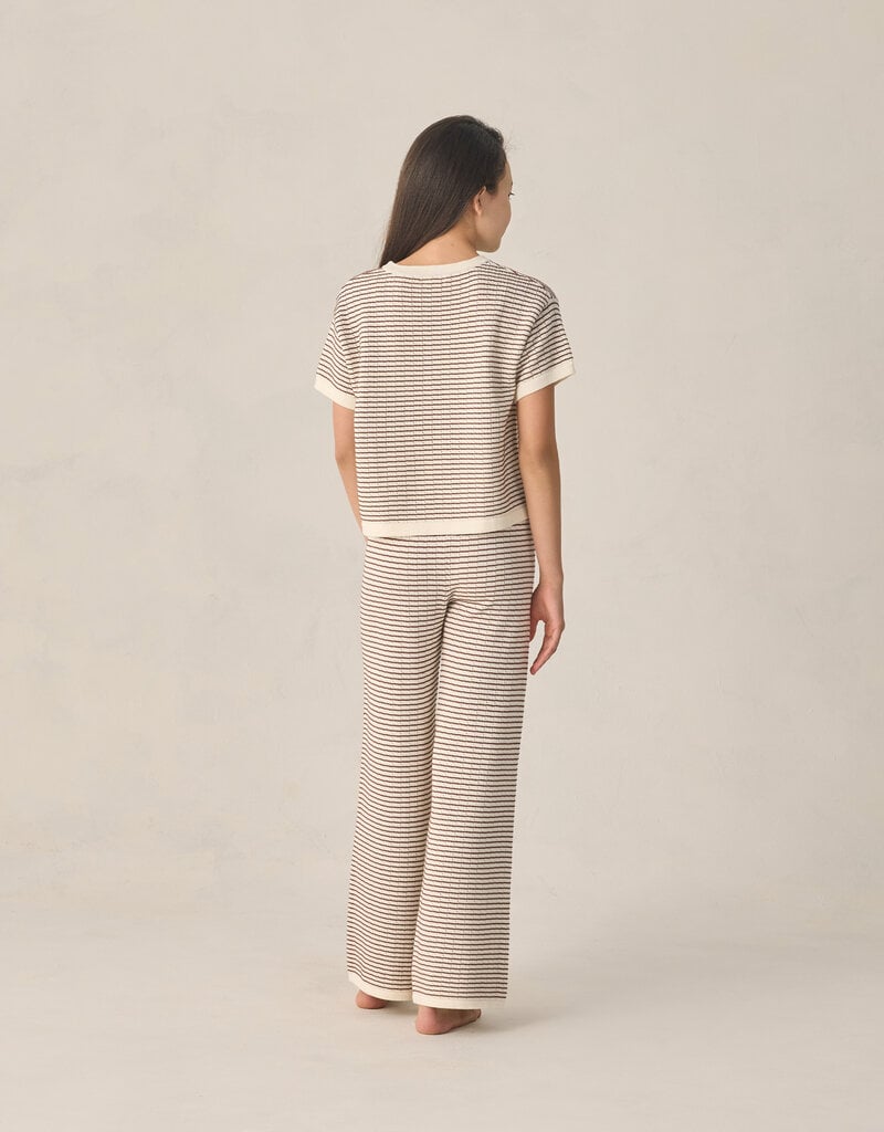 Rylee + Cru Inc. TEEN KNIT WIDE LEG PANT CHOCOLATE STRIPE