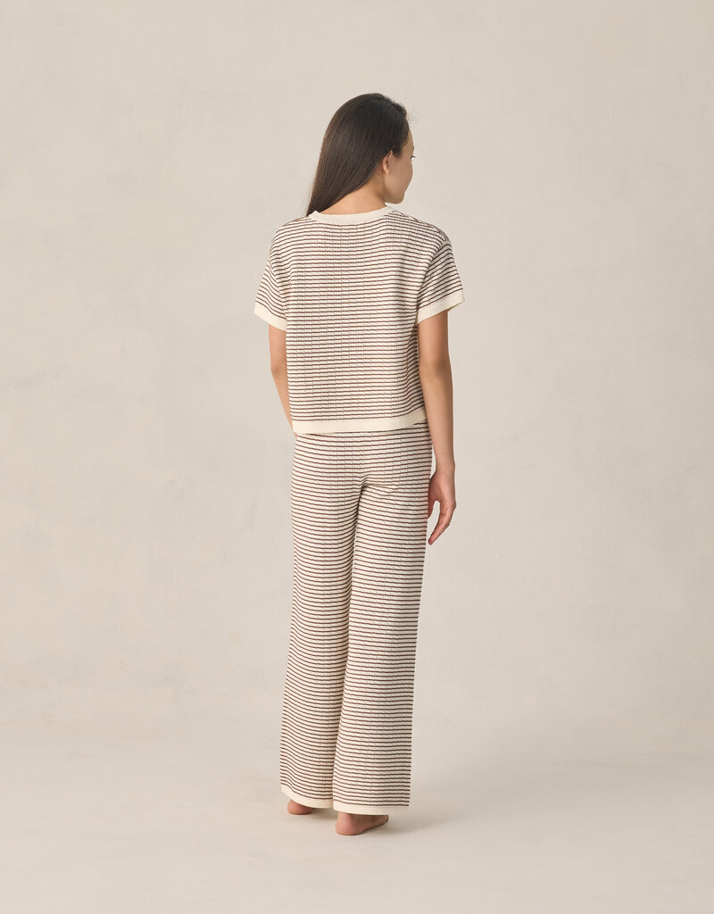 Rylee + Cru LLC TEEN KNIT WIDE LEG PANT CHOCOLATE STRIPE