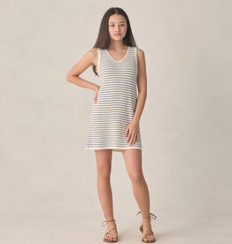 Rylee + Cru Inc. TEEN CROCHET TANK MINI DRESS MARINE STRIPE