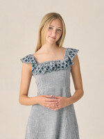 Rylee + Cru LLC SALE. TEEN BIANCA MINI DRESS MARINE GINGHAM