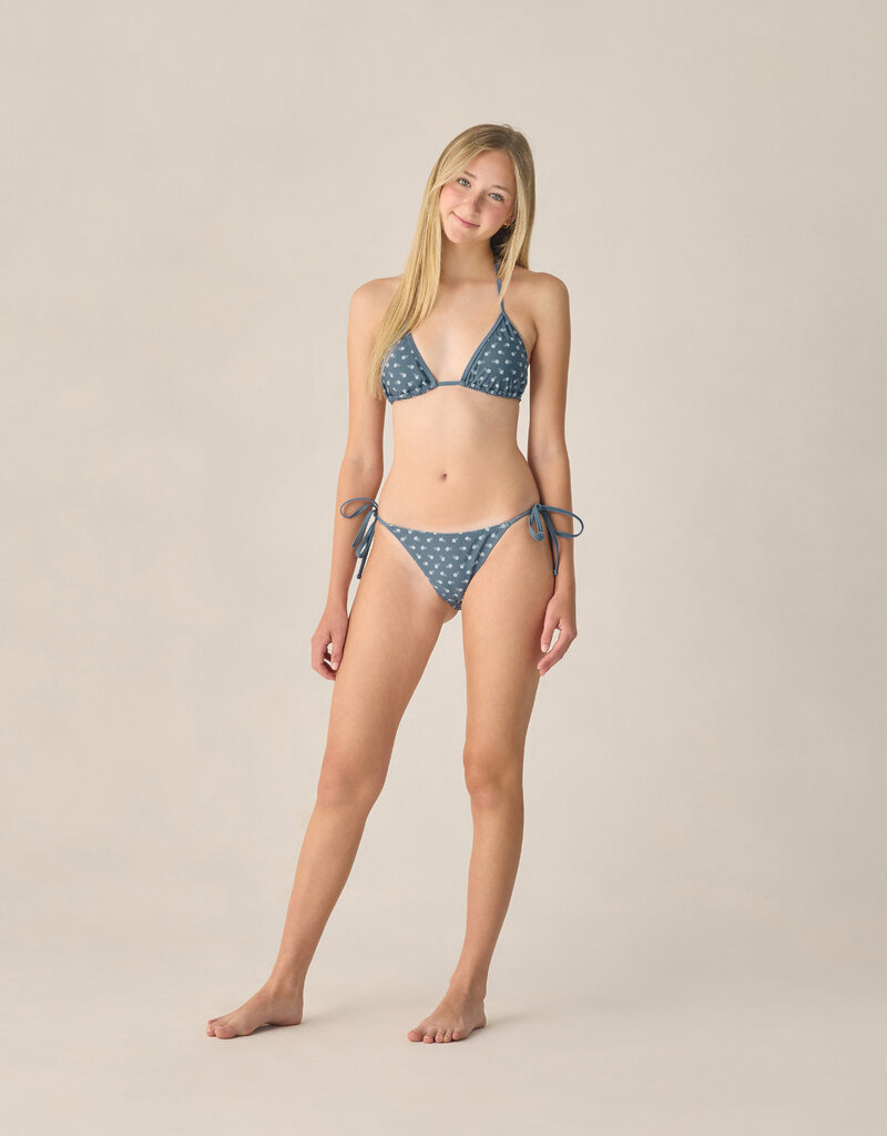 Rylee + Cru Inc. TEEN TRIANGLE BIKINI SET DITSY MARINE