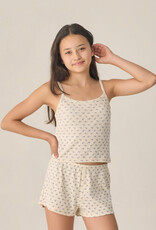 Rylee + Cru LLC TEEN POINTELLE LOUNGE SET BLUE DITSY