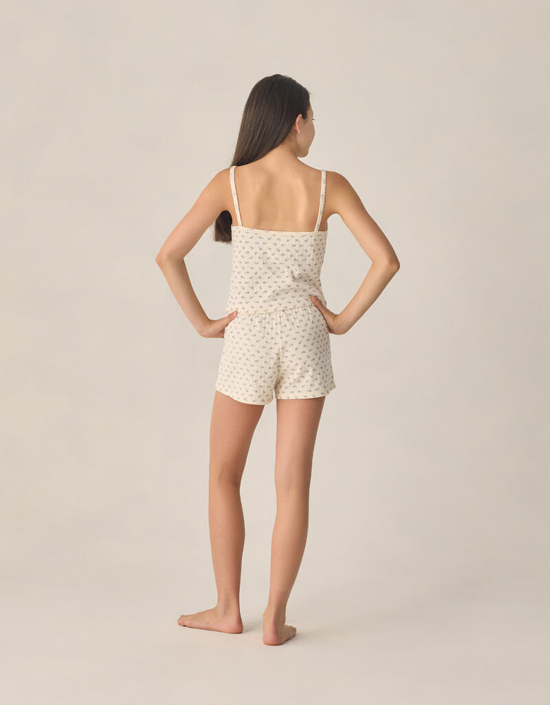 Rylee + Cru Inc. TEEN POINTELLE LOUNGE SET BLUE DITSY