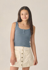 Rylee + Cru Inc. TEEN RIBBED TANK HEATHERED MARINE