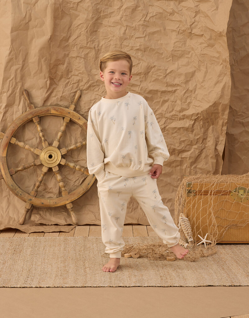Rylee + Cru Inc. RELAXED SWEATSHIRT PALMS NATURAL