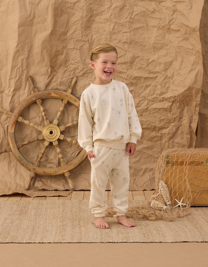 Rylee + Cru Inc. JOGGER SWEATPANT PALMS NATURAL