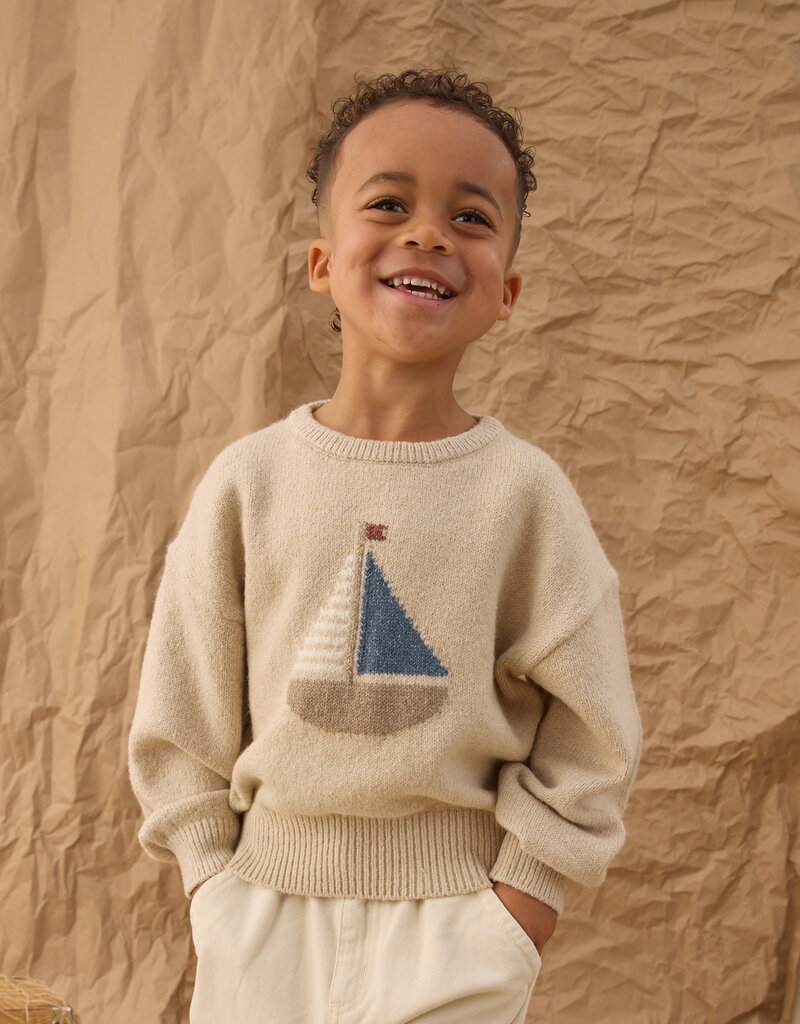 Rylee + Cru Inc. ASPEN SWEATER SAILBOAT PEBBLE