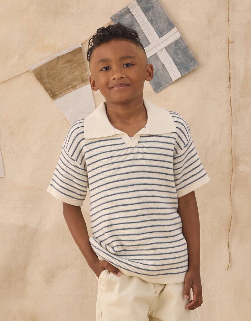 Rylee + Cru Inc. CHANDLER KNIT POLO MARINE STRIPE