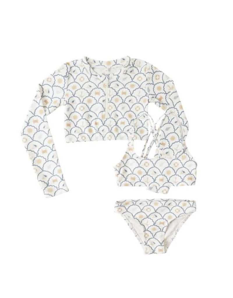 Rylee + Cru Inc. CROP RASHGUARD SET NAUTICAL