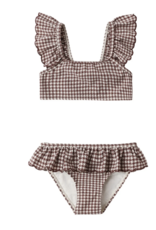 Rylee + Cru LLC SANTORINI BIKINI CHOCOLATE HOUNDSTOOTH