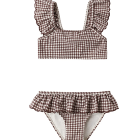 Rylee + Cru LLC SALE SANTORINI BIKINI CHOCOLATE HOUNDSTOOTH