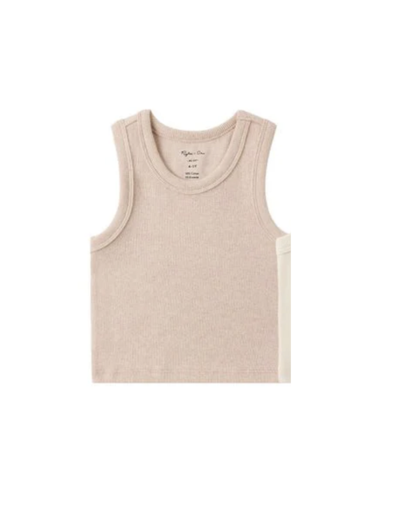 Rylee + Cru Inc. RIBBED TANK HEATHERED BLUSH