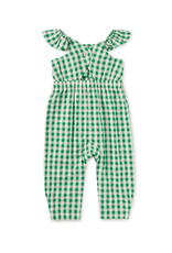 Tea Collection FLUTTER BUTTON BACK ROMPER GARDEN PARTY CHECK