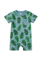 Tea Collection POCKET SHORTIE BABY ROMPER HOP ALONG FROGS
