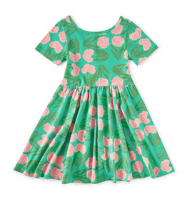 Tea Collection SHORT SLEEVE BALLET DRESS CARNATION FLORAL