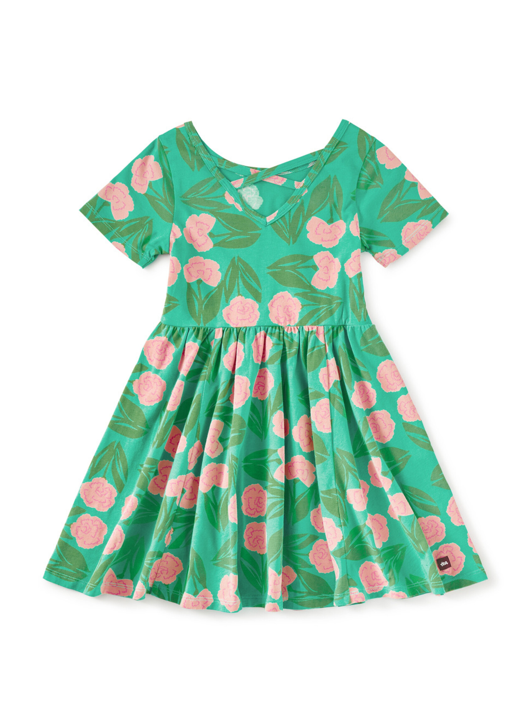 Tea Collection SHORT SLEEVE BALLET DRESS CARNATION FLORAL