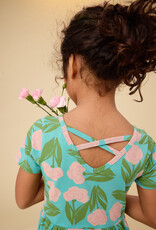 Tea Collection SHORT SLEEVE BALLET DRESS CARNATION FLORAL