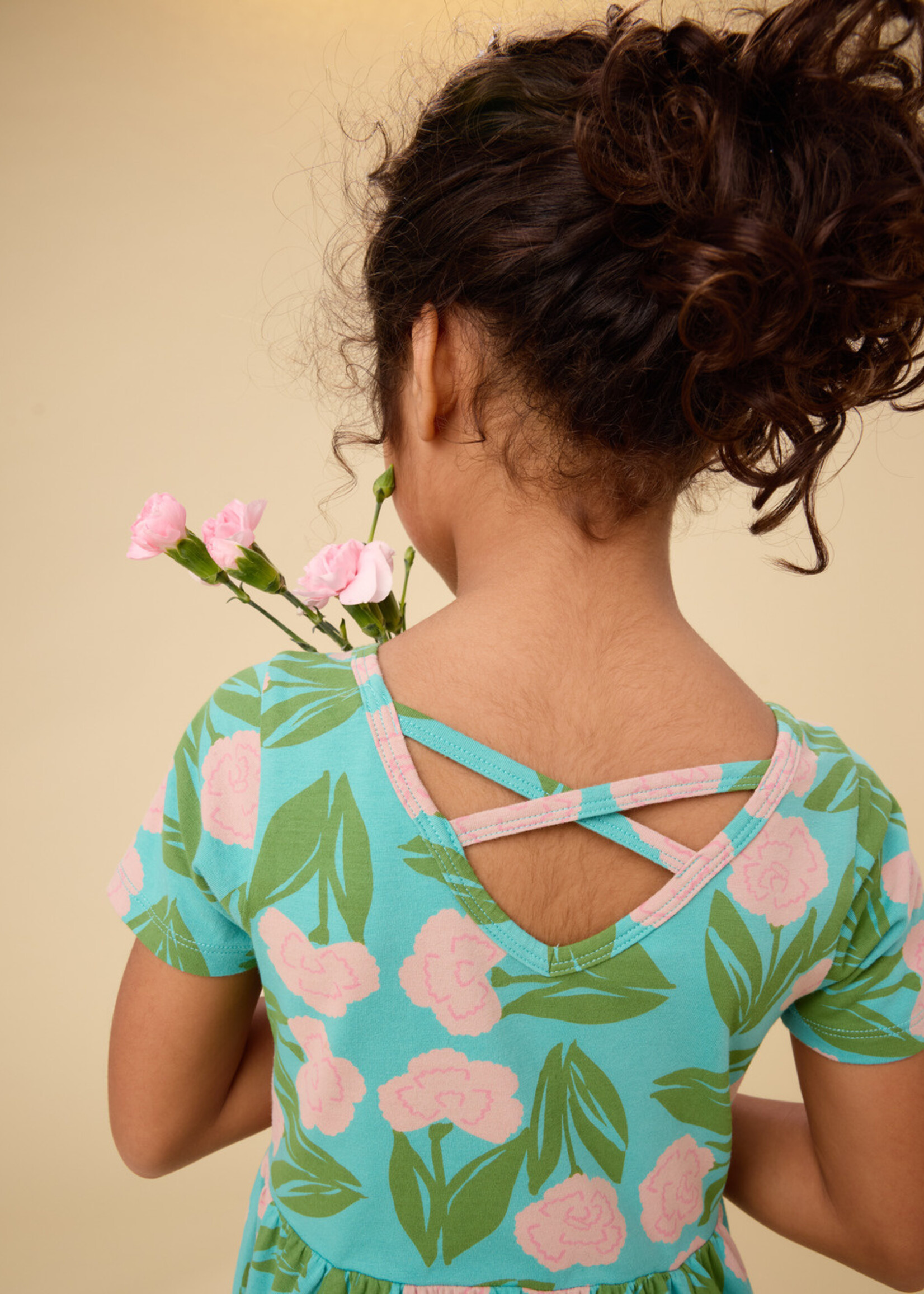 Tea Collection SHORT SLEEVE BALLET DRESS CARNATION FLORAL