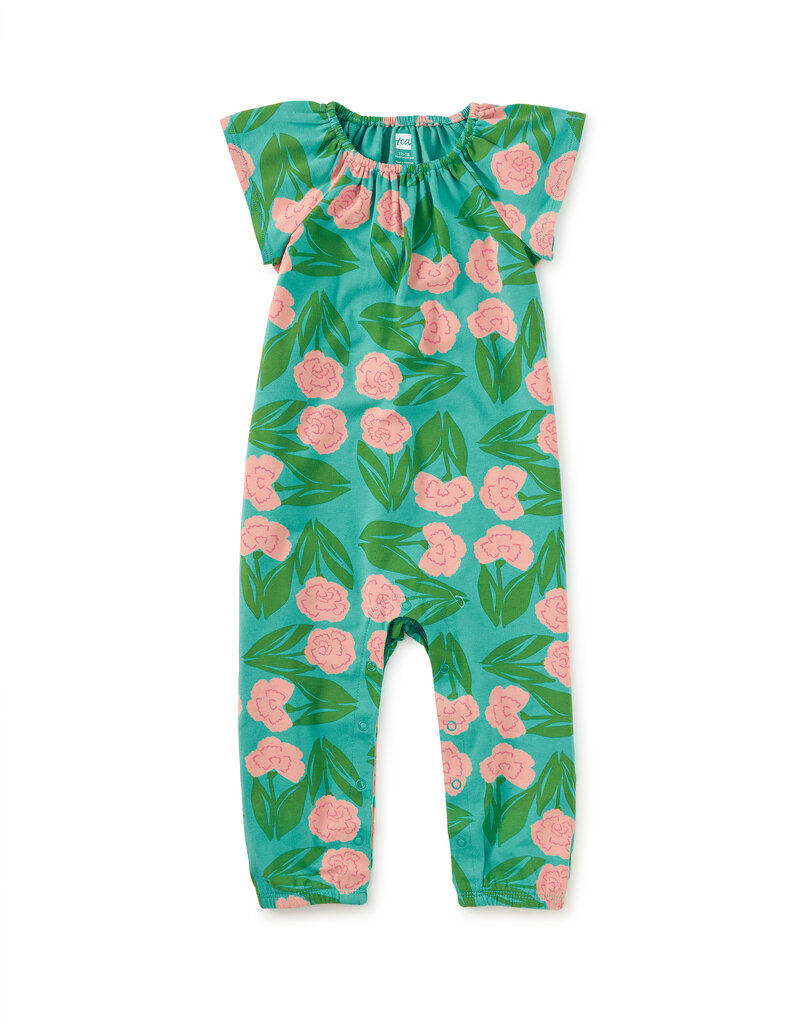 Tea Collection TULIP SLEEVE BABY ROMPER CARNATION FLORAL