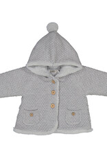 Mayoral Pompon Hooded Cardigan Grey