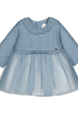 Mayoral Dusty Blue Tricot Tulle dress