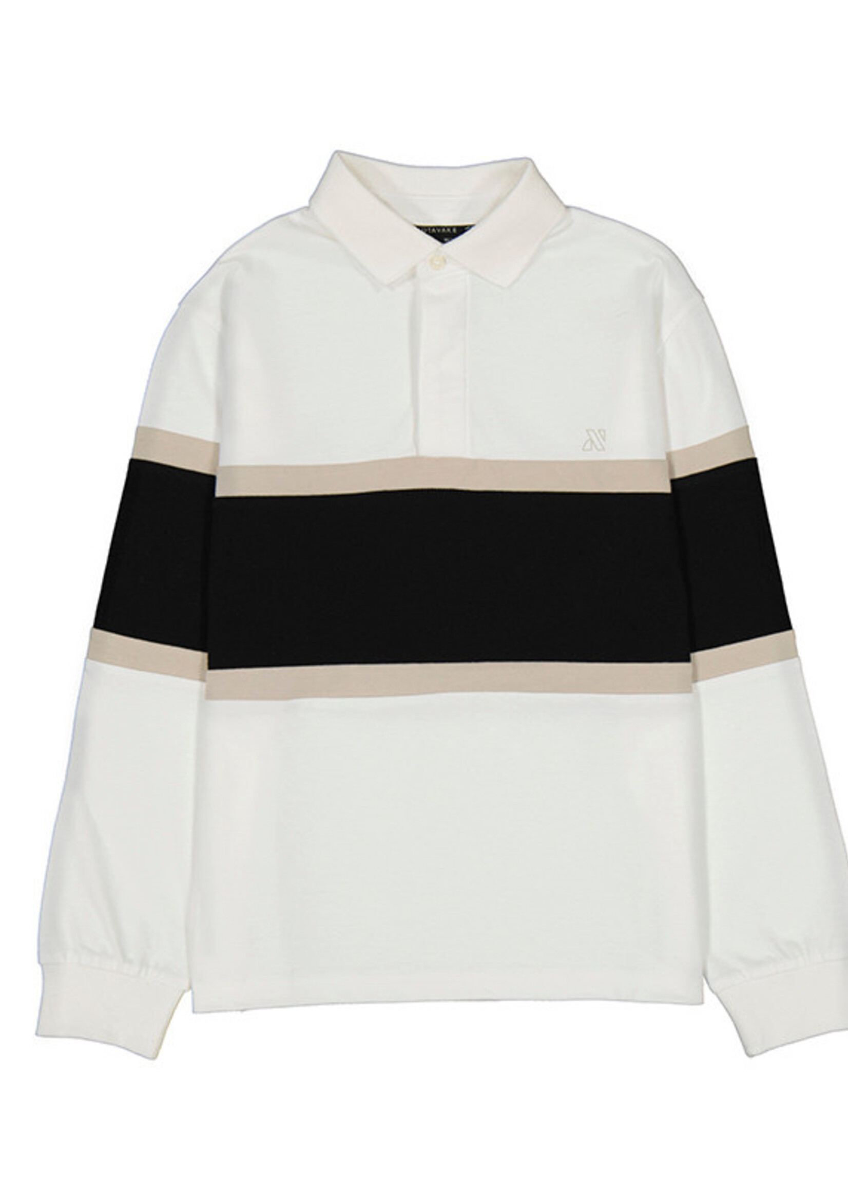 Mayoral L/S Colorblock Polo Cream