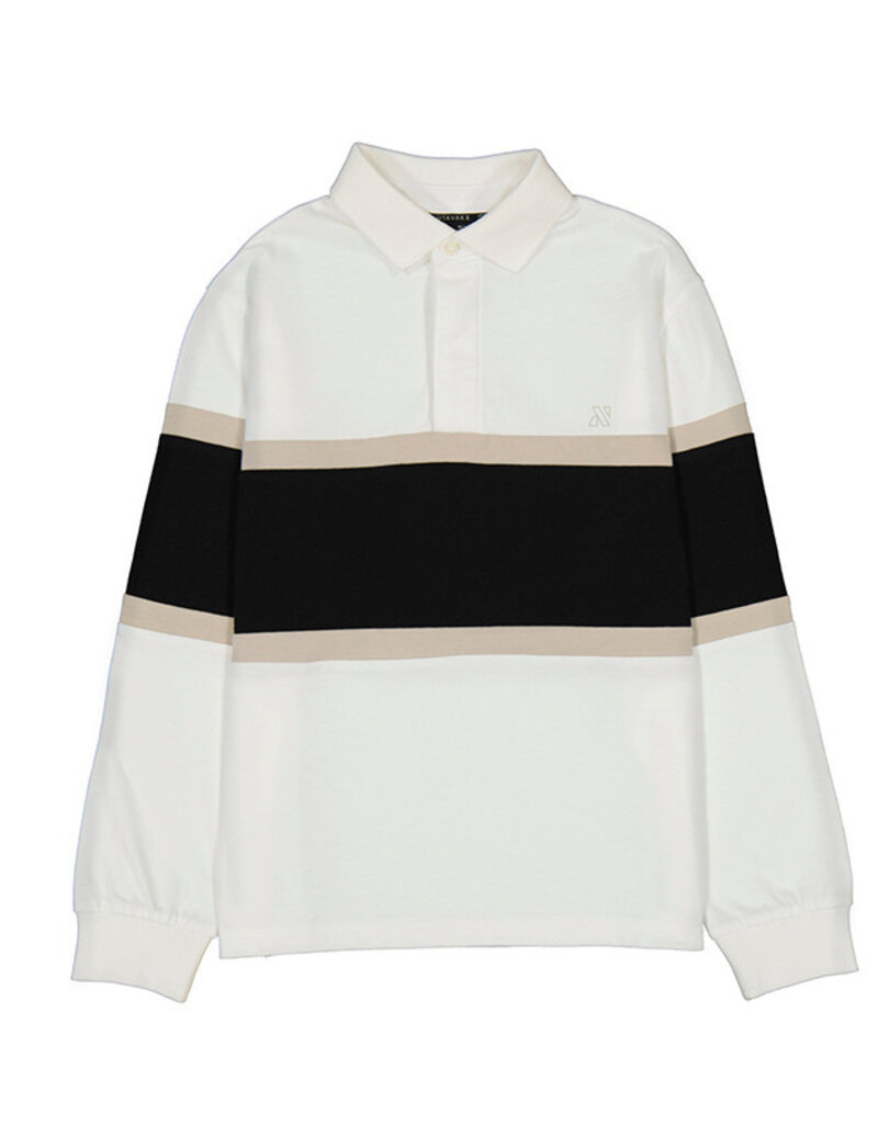 Mayoral L/S Colorblock Polo Cream