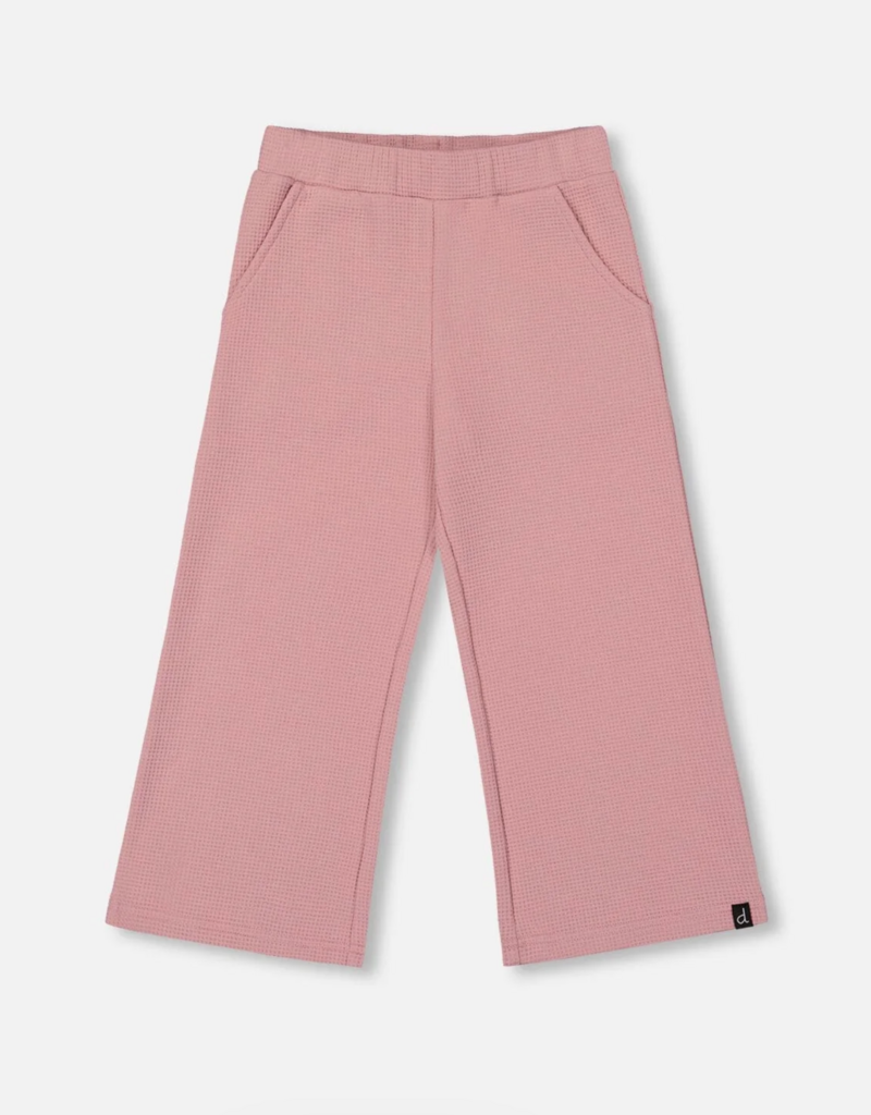 Deux par Deux Waffle Flare Leg Pants Dusty Pink