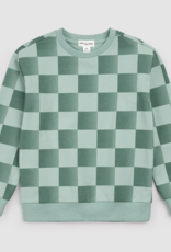 miles the label SWEATSHIRT KNIT-TURQUOISE CHECK