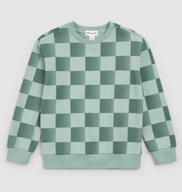 miles the label SWEATSHIRT KNIT-TURQUOISE CHECK