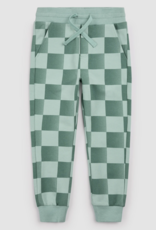 miles the label PANT KNIT-TURQUOISE CHECK
