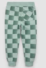 miles the label PANT KNIT-TURQUOISE CHECK