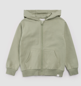 miles the label DUSTY GREEN ZIP UP HOODIE